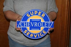 CHEVY SUPER SERVICE 12X10 - METAL SIGN