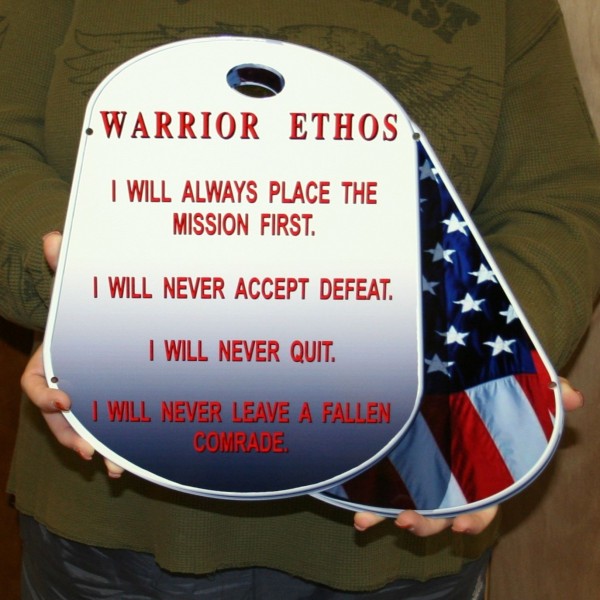 warrior ethos dog tag